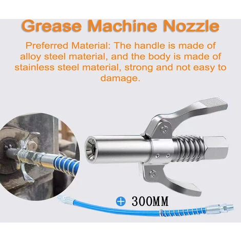 SUPERSELLER Buse De Machine à Graisse Pneumatique électrique Manuelle Type D'engrenage Buse De Graisse Haute Pression Pince De Verrouillage à Double Poignée Buse De Machine à Graisse Pour Buses M6 M-8 M-10 M12 - Poignée Argentée Et Sans Tuyau 4 SUPERSELLER Buse De Machine à Graisse Pneumatique électrique Manuelle Type D'engrenage Buse De Graisse Haute Pression Pince De Verrouillage à Double Poignée Buse De Machine à Graisse Pour Buses M6 M-8 M-10 M12 - Poignée Argentée Et Sans Tuyau – Image 2