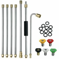 QERSTA 22Pcs Set Outil De Nettoyage De GouttièRe Laveuse à Pression - Rallonges, Buse De Lance De Nettoyeur De Toit