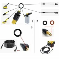 TINOR Kärcher Kit De Joints Toriques De Rechange Accessoire Pour Nettoyeurs Haute Pression，Karcher Kit De Buses à Air Et Joints Toriques Pour Nettoyeur Haute Pression Compatible Avec Les Modèles，K1/K2/K3/K4/K5/K6/K7/T250/T-Racer -Nettoyeur Haute Pression Soldes 64029988 3