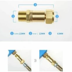 Jardin Piscine Adaptateur Pivotant Pour Tuyau De Nettoyeur Haute Pression, Raccord De Coulissement Libre, Fabriqué En Laiton Massif, Connexion D'entrée M22 LangRay 11 Jardin Piscine Adaptateur Pivotant Pour Tuyau De Nettoyeur Haute Pression, Raccord De Coulissement Libre, Fabriqué En Laiton Massif, Connexion D'entrée M22 LangRay -Nettoyeur Haute Pression Soldes 64073491 5