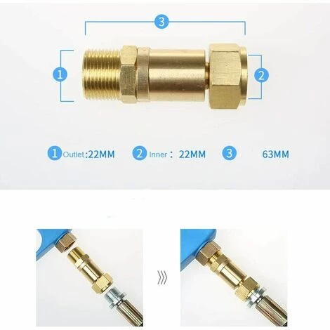 Jardin Piscine Adaptateur Pivotant Pour Tuyau De Nettoyeur Haute Pression, Raccord De Coulissement Libre, Fabriqué En Laiton Massif, Connexion D'entrée M22 LangRay 7 Jardin Piscine Adaptateur Pivotant Pour Tuyau De Nettoyeur Haute Pression, Raccord De Coulissement Libre, Fabriqué En Laiton Massif, Connexion D'entrée M22 LangRay – Image 5