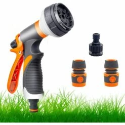 PERLE RARE Ensemble De Pistolet De Pulvérisation De Tuyau D'arrosage, 8 Modes Réglables, Buse Haute Pression, Parfait Pour Arroser Les Plantes Ou La Pelouse, Baigner Les Animaux Domestiques, Laver La Voiture, Nettoyer Les Fenêtres.