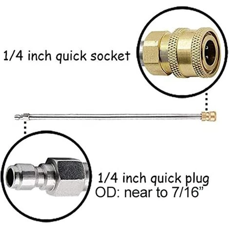 PERLE RARE Baguette D'extension Pour Nettoyeur Haute Pression, Pistolet Pour Nettoyeur Haute Pression, 17", 1/4" Quick Connect 4 PERLE RARE Baguette D'extension Pour Nettoyeur Haute Pression, Pistolet Pour Nettoyeur Haute Pression, 17", 1/4" Quick Connect – Image 2