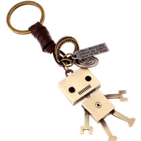 GroupM 2-Pack Simple Cartoon Mignon Robot Cuir Porte-clés Personnalité Rétro Tissé Clé Pendentif Creative Sac Ornement 3 GroupM 2-Pack Simple Cartoon Mignon Robot Cuir Porte-clés Personnalité Rétro Tissé Clé Pendentif Creative Sac Ornement