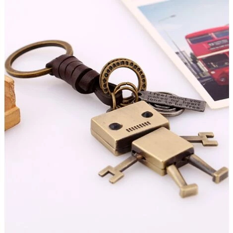 GroupM 2-Pack Simple Cartoon Mignon Robot Cuir Porte-clés Personnalité Rétro Tissé Clé Pendentif Creative Sac Ornement 5 GroupM 2-Pack Simple Cartoon Mignon Robot Cuir Porte-clés Personnalité Rétro Tissé Clé Pendentif Creative Sac Ornement – Image 3