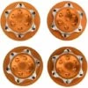 FLYME Pack De 4pcs 17mm écrou De Moyeu De Roue, Alliage D'aluminium Anti-poussière Couvercle écrou Remplacement De Roue Accessoire Adapté Pour 1/8 RC Modèle De Voiture(Orange)