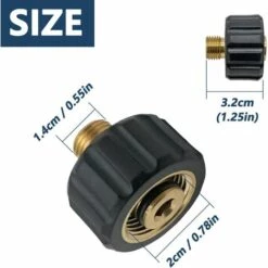 FLYME Connecteur En Laiton 1/4 + Connecteur Femelle Pour Pistolet à Mousse En Cuivre, L'adaptateur Pour Pistolet à Mousse Convient Au Nettoyeur Haute Pression Karcher Série HD -Nettoyeur Haute Pression Soldes 64497513 2