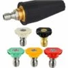 FLYME Buse De Rotation Haute Pression, Buse De Turbine De Rotation Haute Pression à Connexion Rapide 1/4" Buse De Vortex En Spirale De 5 Pièces Se Fixe Au Nettoyeur Haute Pression Pour éliminer La Saleté Tenace -Nettoyeur Haute Pression Soldes 64497527 1