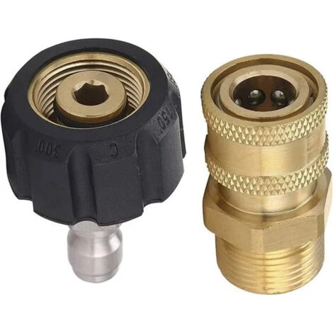 Ensoleillé Jeu D'Adaptateurs Pour Nettoyeurs Haute Pression M22 à Kit De Connexion Rapide 1/4 Pouce, M22 14Mm à Kit De Connexion Rapide 1/4 Pouce 4 Ensoleillé Jeu D'Adaptateurs Pour Nettoyeurs Haute Pression M22 à Kit De Connexion Rapide 1/4 Pouce, M22 14Mm à Kit De Connexion Rapide 1/4 Pouce – Image 2