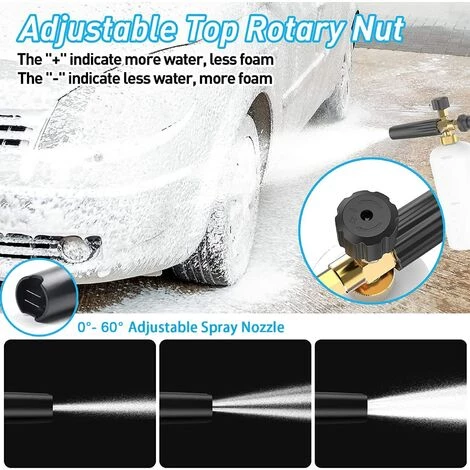 Devenirriche Pistolet Pour Laveuse à Haute Pression Avec Kit De Bouteille De Lance En Mousse À Neige De 1 L Pour Lave-Auto Nettoyage De Vitres M22 Métrique Raccord Fileté Mâle 6 Devenirriche Pistolet Pour Laveuse à Haute Pression Avec Kit De Bouteille De Lance En Mousse À Neige De 1 L Pour Lave-Auto Nettoyage De Vitres M22 Métrique Raccord Fileté Mâle – Image 4
