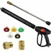 JOORRT Pistolet De Remplacement Pour Laveuse à Pression Avec Rallonge De 16 Pouces, 4000 PSI, Pistolet De Laveuse à Pression Avec Raccord M22-15mm Ou M22-14mm, 5 Embouts De Buse, 40 Pouces 1 JOORRT Pistolet De Remplacement Pour Laveuse à Pression Avec Rallonge De 16 Pouces, 4000 PSI, Pistolet De Laveuse à Pression Avec Raccord M22-15mm Ou M22-14mm, 5 Embouts De Buse, 40 Pouces -Nettoyeur Haute Pression Soldes 64836641 1