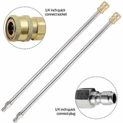 LLOVE Lot De 2 Rallonges De Lance De Nettoyeur Haute Pression De 43,1 Cm 4000 PSI - Rallonge De Nettoyeur Haute Pression Avec Raccord Rapide 1/4 Pour Nettoyeur Haute Pression -Nettoyeur Haute Pression Soldes 64871713 4