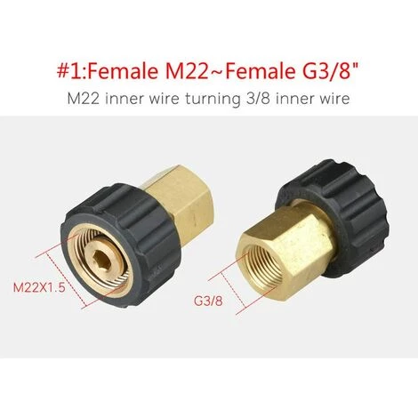 LLOVE Raccords De Nettoyeur Haute Pression, Raccords Rapides De Tuyau, Adaptateurs, Diamètre Du Raccord 14 Mm M22 ~ Femelle G3/8 4 LLOVE Raccords De Nettoyeur Haute Pression, Raccords Rapides De Tuyau, Adaptateurs, Diamètre Du Raccord 14 Mm M22 ~ Femelle G3/8 – Image 2
