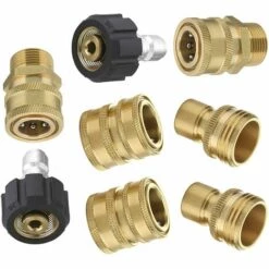 LIFCAUSAL 8 Pièces Adaptateurs De Machine De Nettoyage à Haute Pression Kit De Couplage Rapide Ensemble D'adaptateur De Rondelle De Pulvérisateur