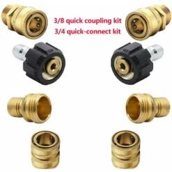 LIFCAUSAL 8 Pièces Adaptateurs De Machine De Nettoyage à Haute Pression Kit De Couplage Rapide Ensemble D'adaptateur De Rondelle De Pulvérisateur -Nettoyeur Haute Pression Soldes 64901016 5