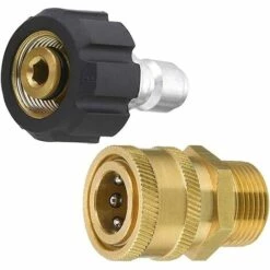 AOUGO Coupleurs De Nettoyeur Haute Pression, Ensemble D'adaptateurs De Nettoyeur Haute Pression M22-14, Adaptateurs D'accessoires Pivotants à Connexion Rapide 3/8, Kit D'adaptateur De Nettoyeur Universel