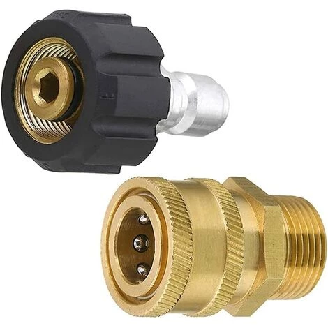 AOUGO Coupleurs De Nettoyeur Haute Pression, Ensemble D'adaptateurs De Nettoyeur Haute Pression M22-14, Adaptateurs D'accessoires Pivotants à Connexion Rapide 3/8, Kit D'adaptateur De Nettoyeur Universel 3 AOUGO Coupleurs De Nettoyeur Haute Pression, Ensemble D'adaptateurs De Nettoyeur Haute Pression M22-14, Adaptateurs D'accessoires Pivotants à Connexion Rapide 3/8, Kit D'adaptateur De Nettoyeur Universel