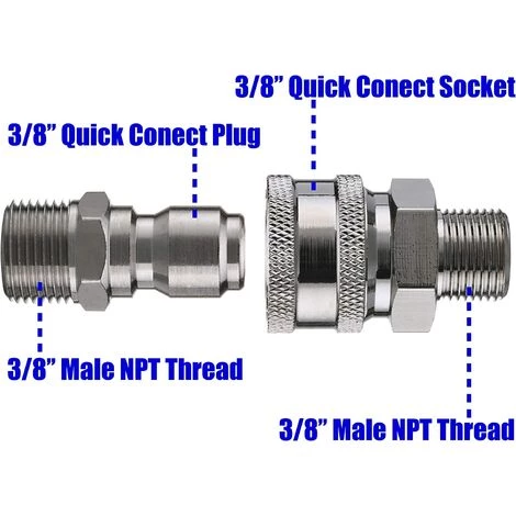 AOUGO Kit De Vanne à Boisseau Sphérique Pour Nettoyeur Haute Pression Tool Daily, Connexion Rapide 3/8" Pour Tuyau De Nettoyeur Haute Pression, 4500 PSI 6 AOUGO Kit De Vanne à Boisseau Sphérique Pour Nettoyeur Haute Pression Tool Daily, Connexion Rapide 3/8" Pour Tuyau De Nettoyeur Haute Pression, 4500 PSI – Image 4