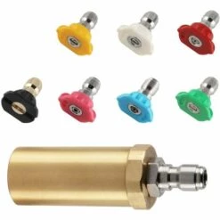 AOUGO Buse Turbo Pour Nettoyeur Haute Pression, Buse Turbo Rotative 3600 PSI, Buse De Pulvérisation Turbo 3,0 Orifice 3,0 GPM Pour Le Nettoyage De Jardin De Voiture (bronze)