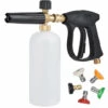 PERLE RARE Pistolet à Haute Pression Cannon à Mousse, 1L Réglable 1/4" Rapide Lance De Mousse De Neige Distributeur De Savon Bouteille Avec 5 Buses Et Pistolet Lance En Mousse Pour Lavage De Voiture 1 PERLE RARE Pistolet à Haute Pression Cannon à Mousse, 1L Réglable 1/4" Rapide Lance De Mousse De Neige Distributeur De Savon Bouteille Avec 5 Buses Et Pistolet Lance En Mousse Pour Lavage De Voiture -Nettoyeur Haute Pression Soldes 65177428 1