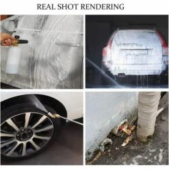 PERLE RARE Pistolet à Haute Pression Cannon à Mousse, 1L Réglable 1/4" Rapide Lance De Mousse De Neige Distributeur De Savon Bouteille Avec 5 Buses Et Pistolet Lance En Mousse Pour Lavage De Voiture -Nettoyeur Haute Pression Soldes 65177428 5