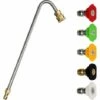 QERSTA Nettoyeur Haute Pression Pour Gouttière, Baguette D'extension Coudée Pour Nettoyage De Gouttière, 5 Embouts De Buse, Raccord Rapide 1/4", 33 Cm -Nettoyeur Haute Pression Soldes 65263786 1