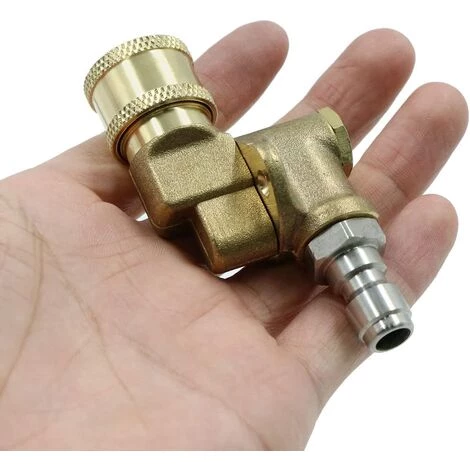 EAUDACè Connexion Rapide Pistolet Nettoyeur Connecteur - 1/4'' Adaptateur Coupleurs Accessoire Nettoyage Réglable Angles 4000 PSI Pour à Haute Pression Voiture Nettoyage DéBouchage, 1 Pièce 6 EAUDACè Connexion Rapide Pistolet Nettoyeur Connecteur - 1/4'' Adaptateur Coupleurs Accessoire Nettoyage Réglable Angles 4000 PSI Pour à Haute Pression Voiture Nettoyage DéBouchage, 1 Pièce – Image 4