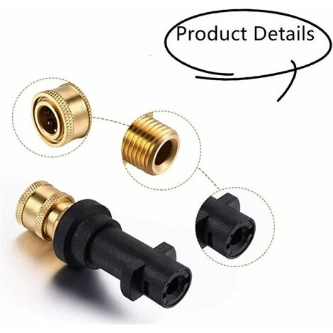 2PCS Adaptateur Pour Pistolet De Lavage Sous Pression, Pour Raccord Rapide 1/4'' Compatible Avec Les Nettoyeurs Haute Pression Karcher/Kärcher K Series K2, K3, K4, K5, K6, K7 S'arêern 5 2PCS Adaptateur Pour Pistolet De Lavage Sous Pression, Pour Raccord Rapide 1/4'' Compatible Avec Les Nettoyeurs Haute Pression Karcher/Kärcher K Series K2, K3, K4, K5, K6, K7 S'arêern – Image 3