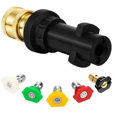 Adaptateur Nettoyeur Haute Pression Pour Raccord Rapide 1/4 '' Pour La Série Karcher K2 K3 K4 K5 K6 K7 Avec 5 Embouts De Buse Pour Plusieurs Laveuses Accessoire Pour Nettoyeur Haute Pression S'arêern 3 Adaptateur Nettoyeur Haute Pression Pour Raccord Rapide 1/4 '' Pour La Série Karcher K2 K3 K4 K5 K6 K7 Avec 5 Embouts De Buse Pour Plusieurs Laveuses Accessoire Pour Nettoyeur Haute Pression S'arêern