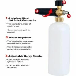 1L Lance à Mousse De Neige Bouteille, Mousse De Lavage Nettoyage Voiture Avec Raccord Rapide 1/4" S'arêern -Nettoyeur Haute Pression Soldes 65359451 3