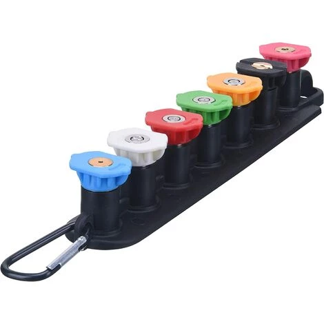 BDD Jeu De Buses Pour Nettoyeur Haute Pression, Avec Porte-buse, 7 Buses, Connexion Rapide 1/4", 4000 PSI 3 BDD Jeu De Buses Pour Nettoyeur Haute Pression, Avec Porte-buse, 7 Buses, Connexion Rapide 1/4", 4000 PSI
