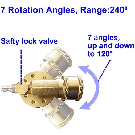 BDD Fixation Pour Nettoyeur De Vidange, Raccord Pivotant Pour Buse De Nettoyage Haute Pression, Rotation De 240 Degrés, Connexion Rapide 1/4", 4500 PSI 4 BDD Fixation Pour Nettoyeur De Vidange, Raccord Pivotant Pour Buse De Nettoyage Haute Pression, Rotation De 240 Degrés, Connexion Rapide 1/4", 4500 PSI – Image 2