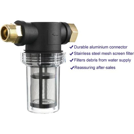 OSQI Filtre De Tuyau D'arrosage Pour Entrée D'eau De Nettoyeur Haute Pression, Filtre En Ligne De Sédiments, écran De 40 Mailles, Maille Supplémentaire De 100 6 OSQI Filtre De Tuyau D'arrosage Pour Entrée D'eau De Nettoyeur Haute Pression, Filtre En Ligne De Sédiments, écran De 40 Mailles, Maille Supplémentaire De 100 – Image 4
