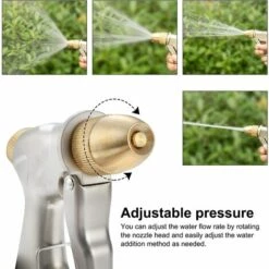 OSQI Pistolet D'arrosage En Métal Pistolet à Eau Haute Pression Pulvérisateur Pistolet à Eau De Jardin Robuste Lavage De Voiture Arrosage Plantes Douche Pour Animaux De Compagnie -Nettoyeur Haute Pression Soldes 65501138 2