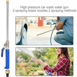 OSQI Blue High Water Gun Jardin Jet D'eau Lances 46cm, Volume D'eau Réglable Buse Arrosage Pistolet Pour Attachement Lavage Fenêtre Lavage Voiture Hydro Jet Power Washer Wand 11 OSQI Blue High Water Gun Jardin Jet D'eau Lances 46cm, Volume D'eau Réglable Buse Arrosage Pistolet Pour Attachement Lavage Fenêtre Lavage Voiture Hydro Jet Power Washer Wand -Nettoyeur Haute Pression Soldes 65501867 5