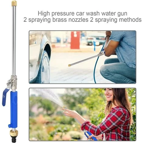 OSQI Blue High Water Gun Jardin Jet D'eau Lances 46cm, Volume D'eau Réglable Buse Arrosage Pistolet Pour Attachement Lavage Fenêtre Lavage Voiture Hydro Jet Power Washer Wand 7 OSQI Blue High Water Gun Jardin Jet D'eau Lances 46cm, Volume D'eau Réglable Buse Arrosage Pistolet Pour Attachement Lavage Fenêtre Lavage Voiture Hydro Jet Power Washer Wand – Image 5