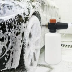 OSQI Lance à Mousse De Neige, 750 Ml De Mousse De Savon Pour Nettoyeur Haute Pression Jet Wash Pistolet De Lavage De Voiture 1/4" à Dégagement Rapide Avec Buse Réglable De Lavage De Voiture Pour Nettoyeur Haute Pression Karcher K Series K2 K3 K4 K5 K6 K7 -Nettoyeur Haute Pression Soldes 65503261 2