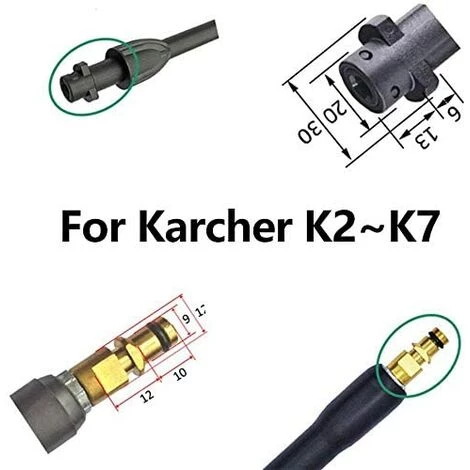 OSQI Pistolet De Lavage Haute Pression Jet Washer Accessoires Pour Karcher K2 K3 K4 K5 K6 K7 Kärcher & Wand Kit Dirt Lance Spray Buse De Nettoyage Réglable Car Washers Avec Quick-Connect Release 2100 Psi Hose 7 OSQI Pistolet De Lavage Haute Pression Jet Washer Accessoires Pour Karcher K2 K3 K4 K5 K6 K7 Kärcher & Wand Kit Dirt Lance Spray Buse De Nettoyage Réglable Car Washers Avec Quick-Connect Release 2100 Psi Hose – Image 5