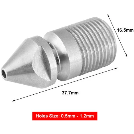 Tuyau De Nettoyage D'égout Sous Pression SS304 En Acier Inoxydable, Buse De Jetter De Vidange, Filetage Mle 3/8BSP 4 Tuyau De Nettoyage D'égout Sous Pression SS304 En Acier Inoxydable, Buse De Jetter De Vidange, Filetage Mle 3/8BSP – Image 2