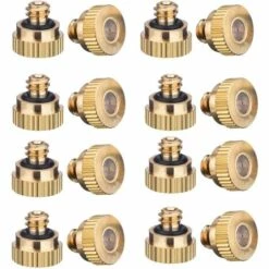 THSINDE 15 Pièces Buses De Brumisation En Laiton, Brumisation Pulvérisateur Laiton, Buse De Brouillard En Laiton, 0,3 Mm, Pour Système Refroidissement Extérieur Cache Poussière D'Aménagement Serre (Laiton)