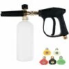 OUSUDELA Pistolet à Lave-Glace à Haute Pression Avec 5 Buse D'eau Tip Et Kit De Bouteille à Mousse De Neige 1L Pour Pare-Chocs De Voiture Nettoyage De Vitres M22 Métrique Raccord Fileté Mâle -Nettoyeur Haute Pression Soldes 65796377 1