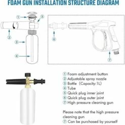 KAEJYIUT Réglable Canon à Mousse Buse En Mousse De Neige Lance Buse De Distribution De Savon Pour Pistolet Pour Nettoyeur Haute Pression K Série K2 / K3 / K4 / K5 / K6 / K7 10 KAEJYIUT Réglable Canon à Mousse Buse En Mousse De Neige Lance Buse De Distribution De Savon Pour Pistolet Pour Nettoyeur Haute Pression K Série K2 / K3 / K4 / K5 / K6 / K7 -Nettoyeur Haute Pression Soldes 65810965 4