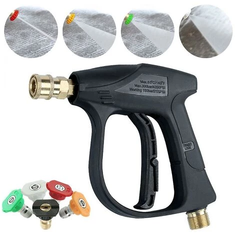 Pistolet De Lavage Haute Pression Avec 5 Buses D'eau Pistolet De Pulvérisation Court De Puissance 4350psi - Thsinde 4 Pistolet De Lavage Haute Pression Avec 5 Buses D'eau Pistolet De Pulvérisation Court De Puissance 4350psi - Thsinde – Image 2