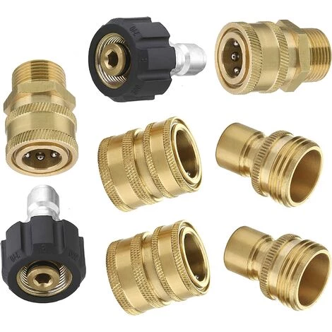 BF Kit D'adaptateur Pour Nettoyeur Haute Pression 8 Pièces M22 Rotatif 3/8" à Connexion Rapide, 3/4" à Dégagement Rapide 3 BF Kit D'adaptateur Pour Nettoyeur Haute Pression 8 Pièces M22 Rotatif 3/8" à Connexion Rapide, 3/4" à Dégagement Rapide