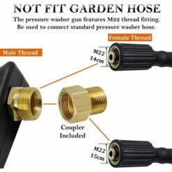 Pistolet De Remplacement Pour Laveuse à Pression Avec Rallonge De 16 Pouces, 4000 PSI, Pistolet De Laveuse à Pression Avec Raccord M22-15mm Ou M22-14mm, 5 Embouts De Buse, 40 Pouces Ephé 9 Pistolet De Remplacement Pour Laveuse à Pression Avec Rallonge De 16 Pouces, 4000 PSI, Pistolet De Laveuse à Pression Avec Raccord M22-15mm Ou M22-14mm, 5 Embouts De Buse, 40 Pouces Ephé -Nettoyeur Haute Pression Soldes 66085772 3
