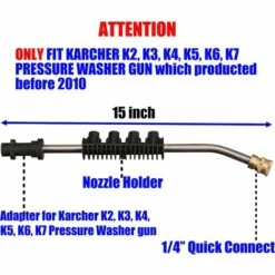 LTS FAFA Rallonge Pour Nettoyeur Haute Pression Avec Adaptateur, Lance De Rechange, Uniquement Compatible Avec Karcher K2, K3, K4, K5, K6, K7, 38,1 Cm -Nettoyeur Haute Pression Soldes 66347416 4