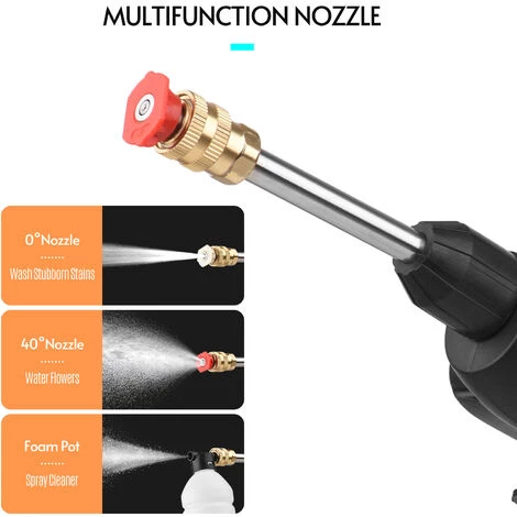 LIFCAUSAL Nettoyeur Haute Pression Sans Fil 48 V 464 Psi Portable Pour Lave-auto à Haute Pression Pour Laver Les Voitures, Nettoyer Les Sols, Arroser Les Fleurs EU220 V 4 LIFCAUSAL Nettoyeur Haute Pression Sans Fil 48 V 464 Psi Portable Pour Lave-auto à Haute Pression Pour Laver Les Voitures, Nettoyer Les Sols, Arroser Les Fleurs EU220 V – Image 2