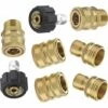 Cisea Ensemble D'adaptateurs Pour Nettoyeur Haute Pression, Kit De Déconnexion Rapide, M22 Pivotant à Connexion Rapide 3/8", 3/4" à Dégagement Rapide, Paquet De 8 -Nettoyeur Haute Pression Soldes 66375329 1