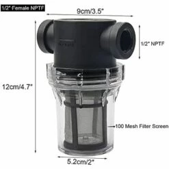 TINOR Pipeline Filtre Pour Pompe à Eau 1/2" Avec Tamis En Acier Inoxydable 100 Mailles, Filtre En Maille En Ligne Pour Arrosage Du Jardin -Nettoyeur Haute Pression Soldes 66435679 2