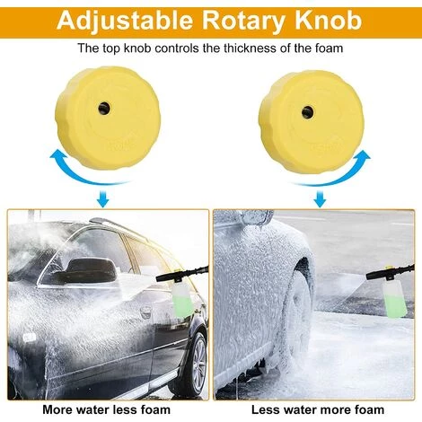 YOOUYIDA Distributeur De Savon Canon à Mousse Réglablen, Kit Lance Mousse Neige Pour Le Nettoyage De Voiture Bouteille De 700ml, Buse Jet Pour Nettoyeur Haute Pression Karcher K2 K3 K4 K5 K6 K7,2 Pcs 6 YOOUYIDA Distributeur De Savon Canon à Mousse Réglablen, Kit Lance Mousse Neige Pour Le Nettoyage De Voiture Bouteille De 700ml, Buse Jet Pour Nettoyeur Haute Pression Karcher K2 K3 K4 K5 K6 K7,2 Pcs – Image 4